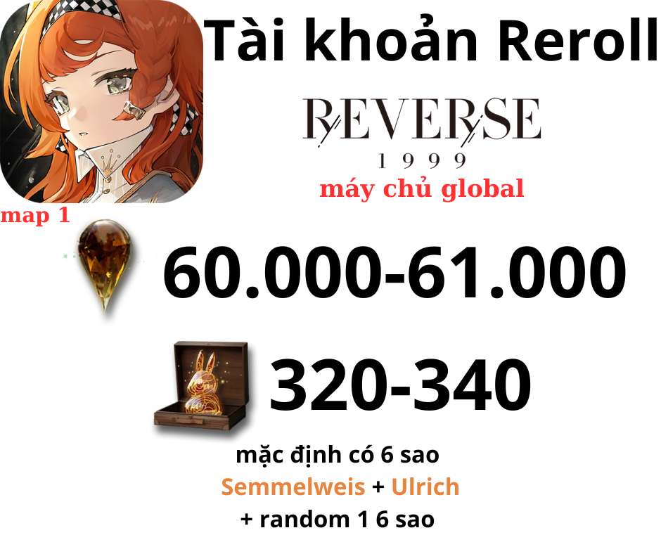 Reverse: 1999 Reroll 60k - 61k Crystal